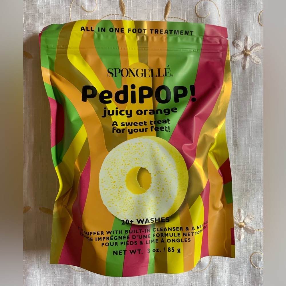 Spongelle PediPOP Buffer & Nail File Assorted Pack in Juicy Orange Scent
